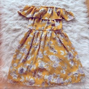 Yellow off shoulder sundress